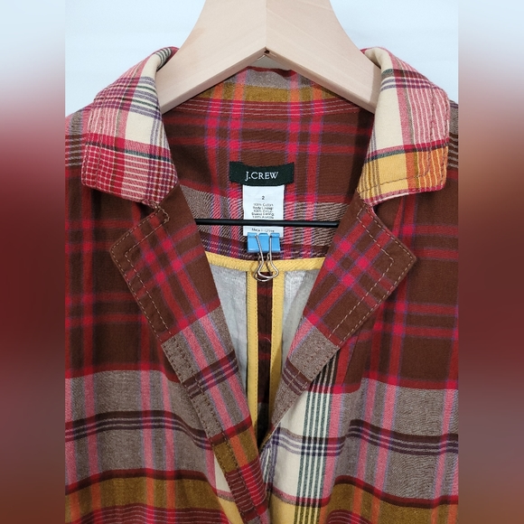 J. CREW plaid cotton blazer jacket, size 2 - Picture 4 of 6